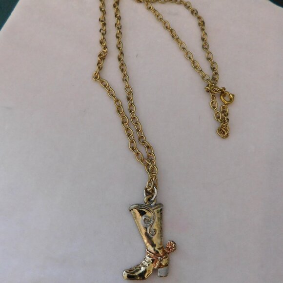 Ladies Cowboy Boot Necklace - Picture 2 of 3